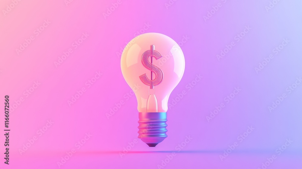 Lightbulb Icon with Dollar Sign for Innovation Ideas Lightbulb Icon with Dollar Sign for Innovation Ideas