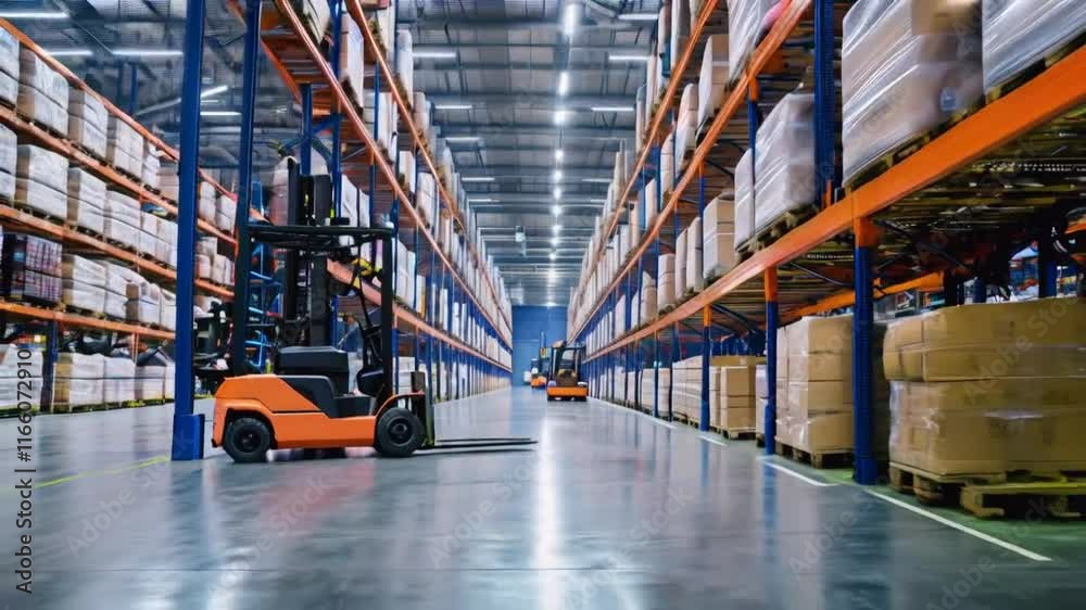 forklift in warehouse forklift in warehouse