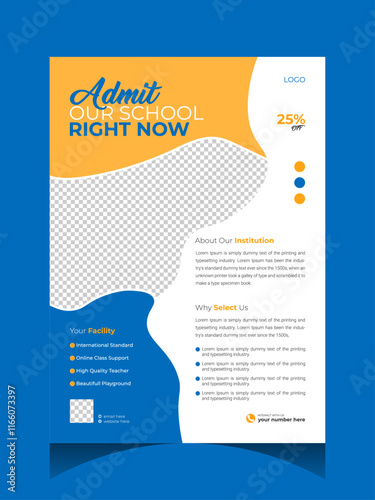 Creative and modern education admission colorful flyer design