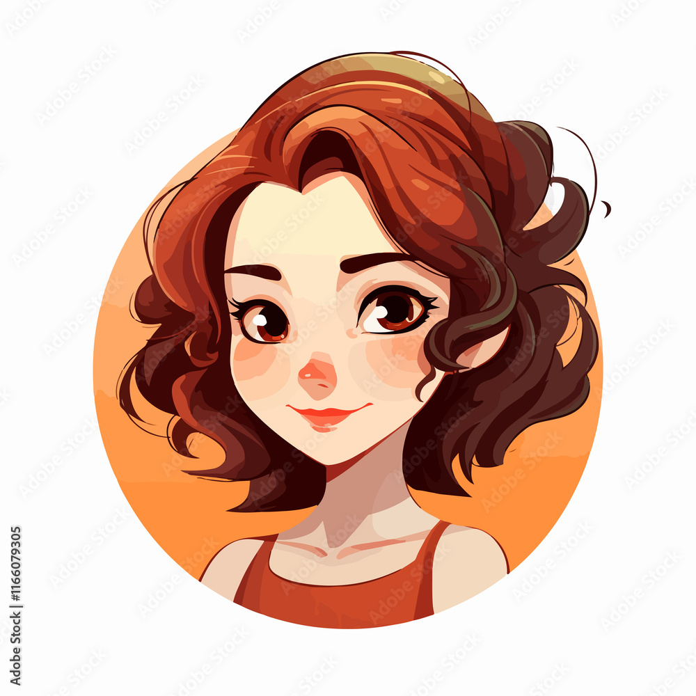 Cute Cartoon Woman Icon Vector Illustration for Design Projects