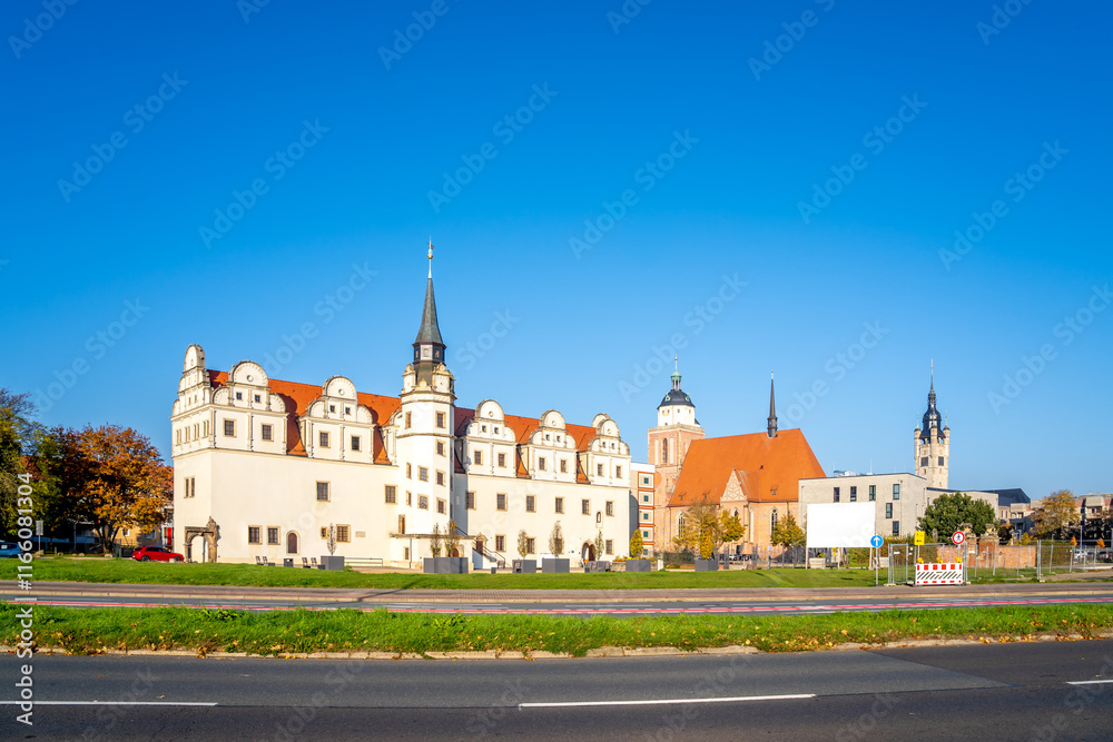 Blick über Dessau, Sachsen Anhalt, Deutschland Blick über Dessau, Sachsen Anhalt, Deutschland