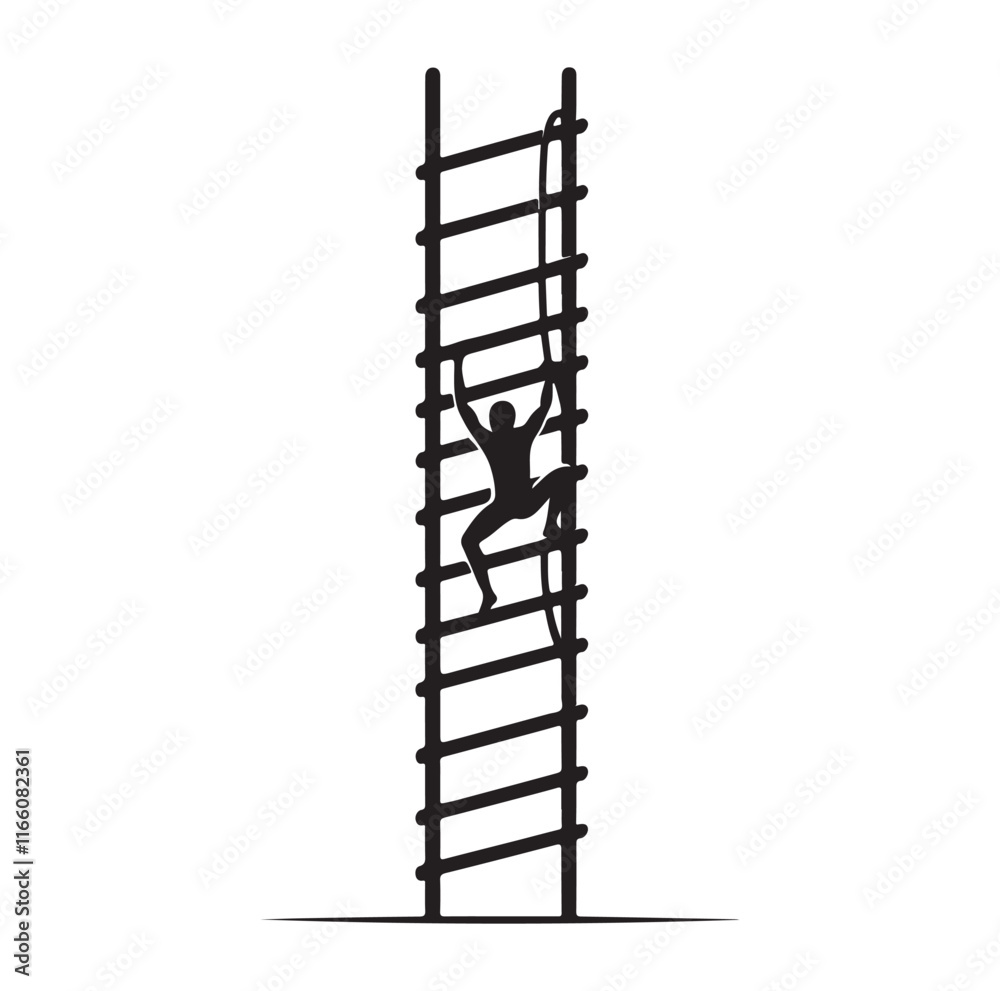 climbing the ladder silhouette vector illustration climbing the ladder silhouette vector illustration