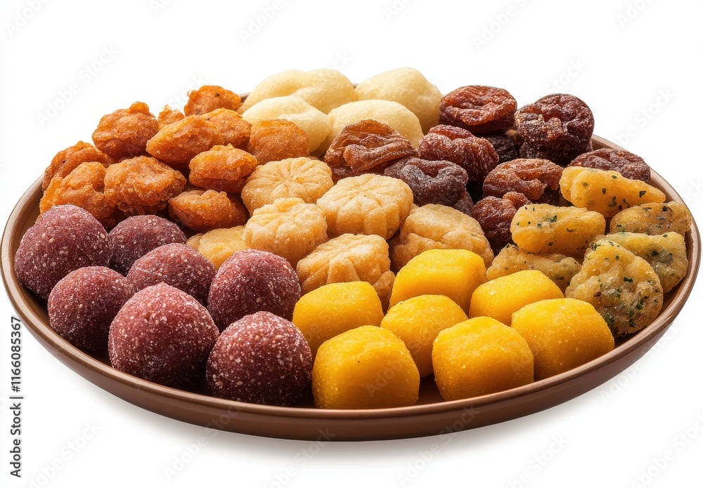 An Array of Colorful Traditional Sweets and Desserts on a Platter, Showcasing Different Shapes and Textures for Celebratory Occasions and Festive Gatherings An Array of Colorful Traditional Sweets and Desserts on a Platter, Showcasing Different Shapes and Textures for Celebratory Occasions and Festive Gatherings
