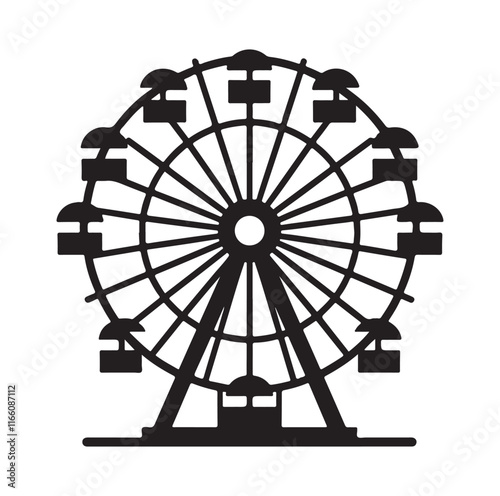 ferris wheel silhouette vector illustration