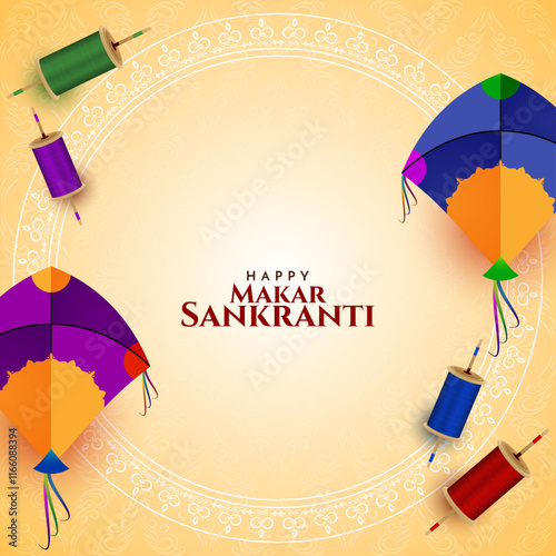 Decorative Happy Makar Sankranti Indian festival background