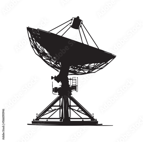 radar dish silhouette vector illustration