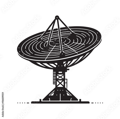 radar dish silhouette vector illustration