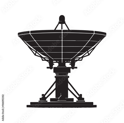 radar dish silhouette vector illustration