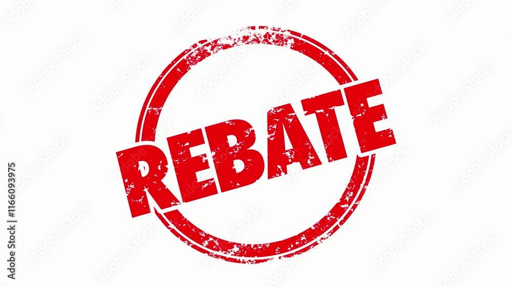 Rebate Round Red Stamp Refund Money Back Offer Deal 3d Animation Rebate Round Red Stamp Refund Money Back Offer Deal 3d Animation