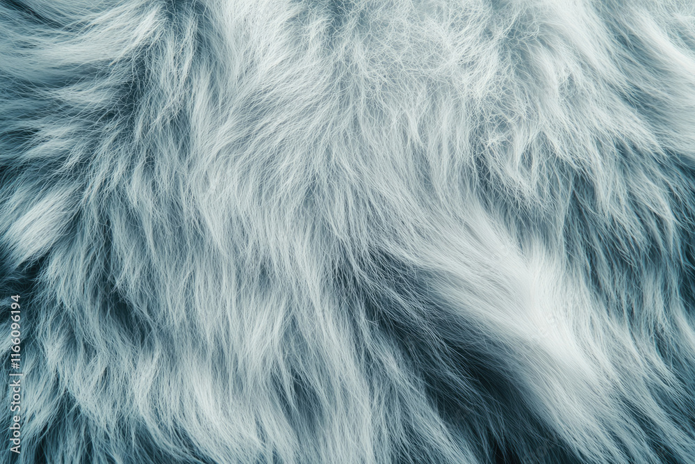 Close-up of soft, light gray fur texture; long, flowing strands. Close-up of soft, light gray fur texture; long, flowing strands.