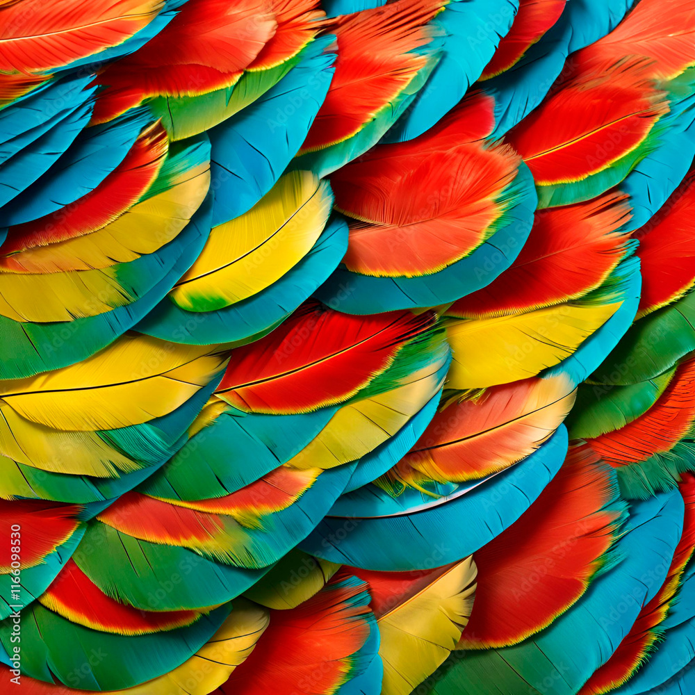 Texture with colorful macaw feathers Texture with colorful macaw feathers