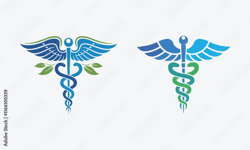 Collection of caduceus illustrations composted with poisonous snakes, easily editable. Collection of caduceus illustrations composted with poisonous snakes, easily editable.