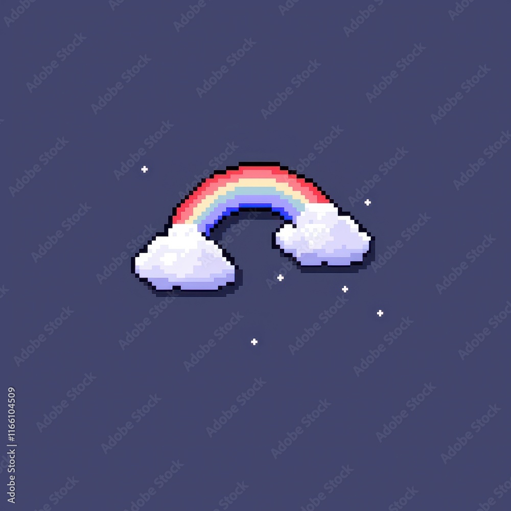 Pixel Art Rainbow Clouds Cute Dreamy 8 Bit Design Pixel Art Rainbow Clouds Cute Dreamy 8 Bit Design