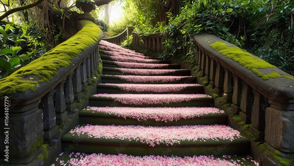 stairs in the park , AI Generated.