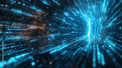 Abstract Digital Tunnel  A Journey Through Cyberspace