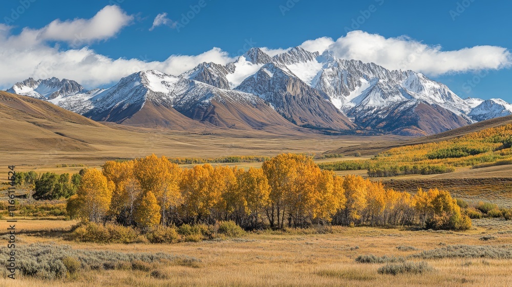 Fototapeta premium Vibrant Autumn Landscape with Majestic Mountains