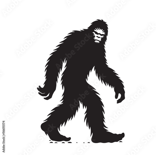 big foot silhouette vector illustration