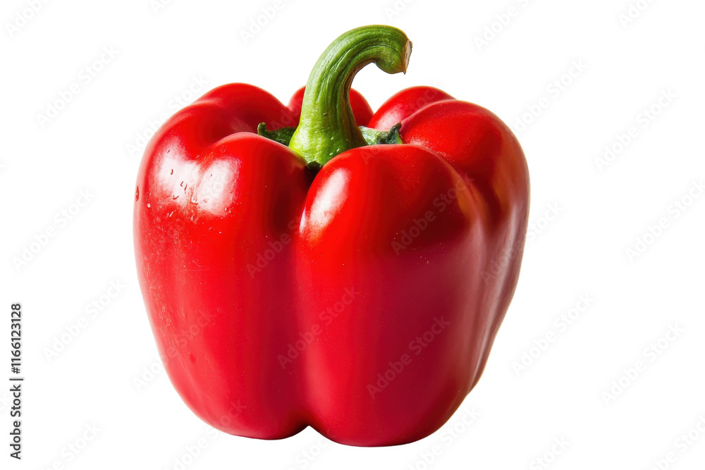 Close-up of a bright red pepper with glossy skin Close-up of a bright red pepper with glossy skin