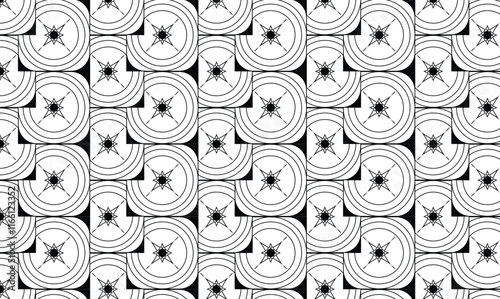 Seamless pattern with twisted lines, vector linear tiling background, stripy weaving, optical maze, twisted stripes. 
