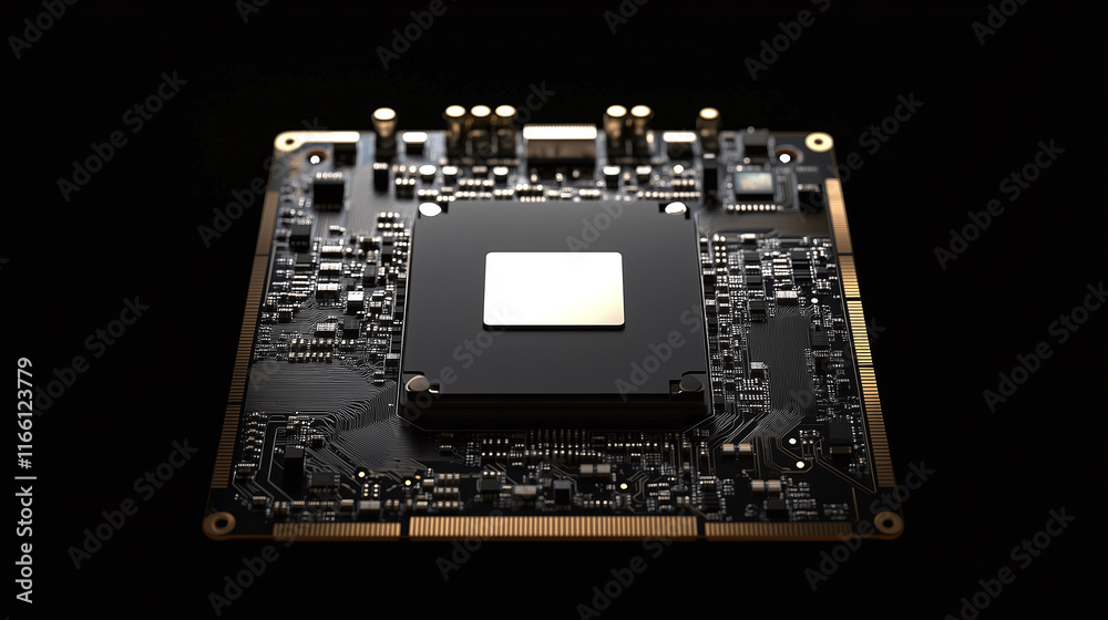 processor on a printed circuit board with electronic components processor on a printed circuit board with electronic components