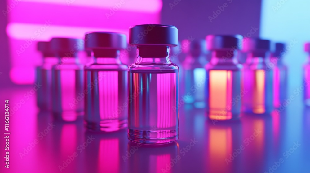 Colorful bottles with soft focus and cool lighting Colorful bottles with soft focus and cool lighting