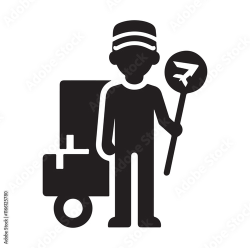 Delivery man silhouette vector illustration
