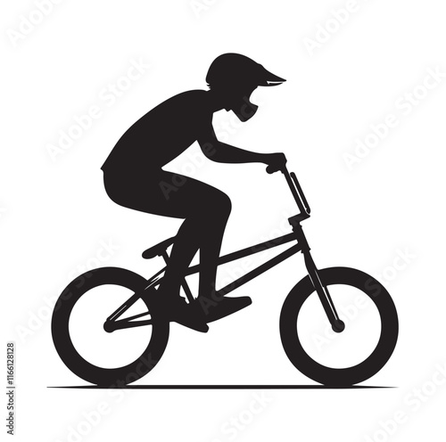 Professional bmx bicycle player silhouette. Vector illustration