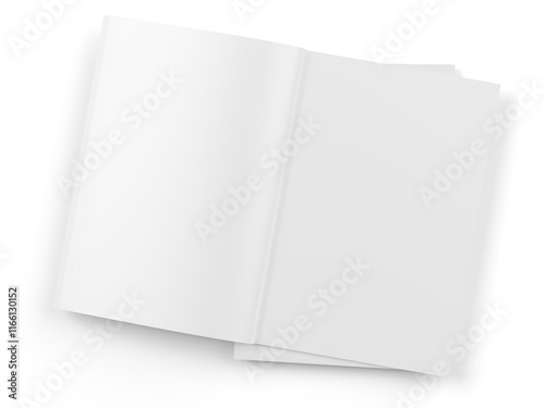 Open magazine with a glued binding. Vertical A4 format.