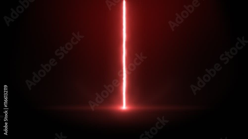 Realistic animation of a laser beam on a black background alpha channel.