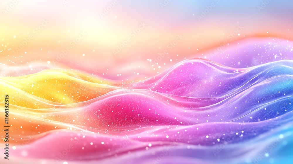 Colorful abstract wave background with sparkles and soft light. Colorful abstract wave background with sparkles and soft light.