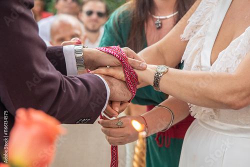 Foto Handfasting andean Peru peruvian Marriage celebration traditional ceremony