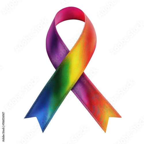 colorful ribbon in a gradient of rainbow colors. symbolizing pride and diversity it is often used to represent the lgbtq+ community and promote inclusivity and acceptance the ribbon is elegantly desig