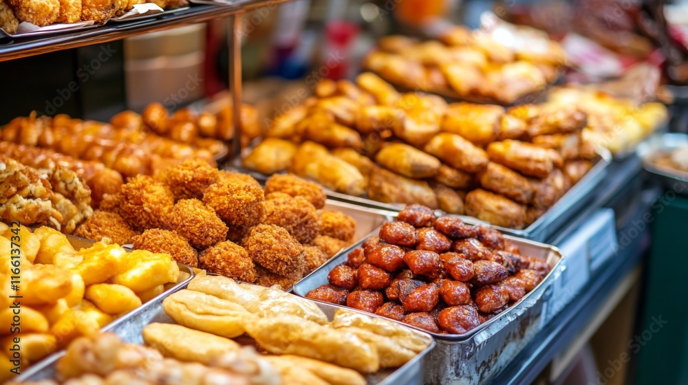 Obraz premium Colorful Display of Appetizing Snacks and Treats