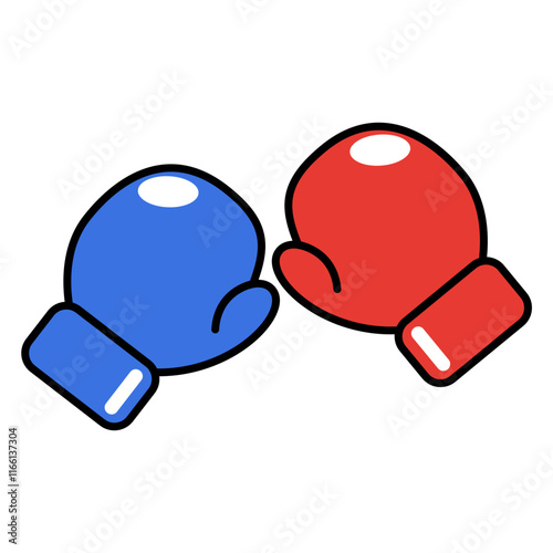 Red and Blue Boxing Gloves Icon.