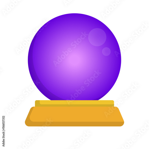 Crystal ball icon of divination. Orb icon. Vector.