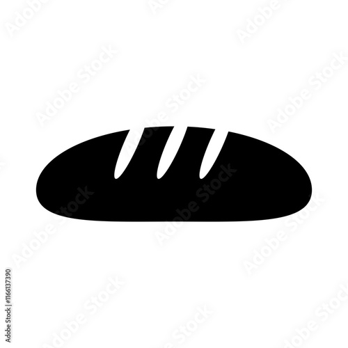 Silhouette of French bread. Silhouette of French baguette. Vector.