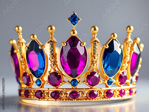 golden crown with diamonds on a white background 