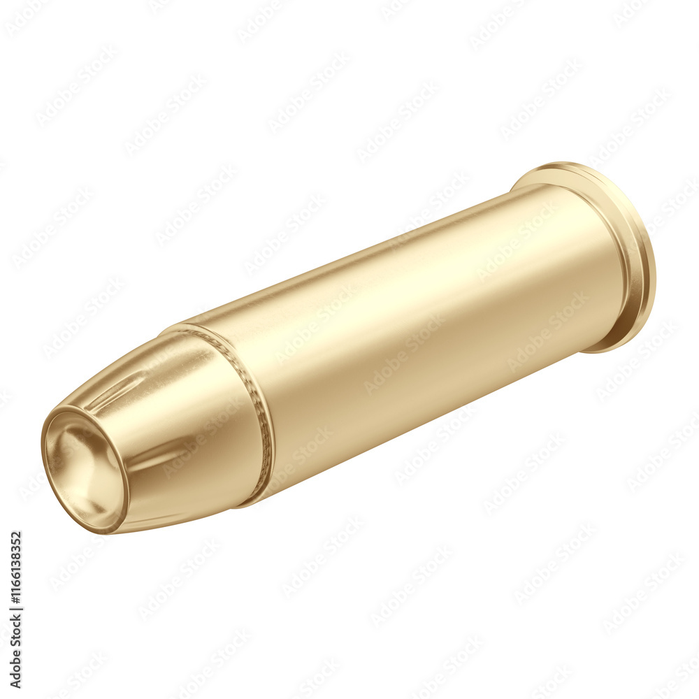 Asset 3D Golden Ammunition .38 Caliber Bullet - Isolated Background Asset 3D Golden Ammunition .38 Caliber Bullet - Isolated Background