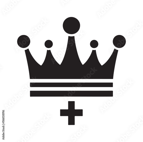 Kings crown icon silhouette vector illustration