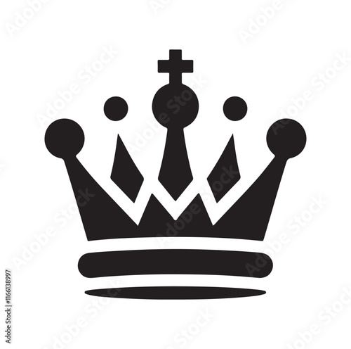Kings crown icon silhouette vector illustration