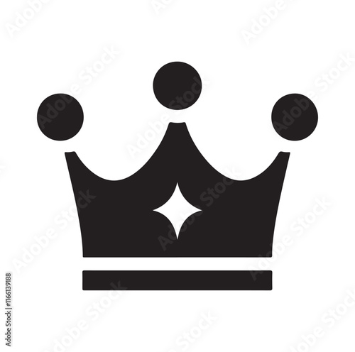 Kings crown icon silhouette vector illustration