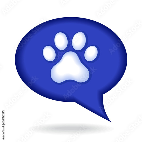 Pet Paw Foot Opinion Chat logo template, Pet Consult logo designs vector