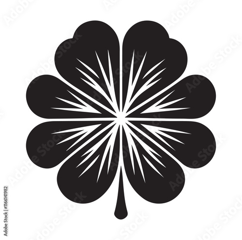FOUR LEAF CLOVER silhouette vector illustration