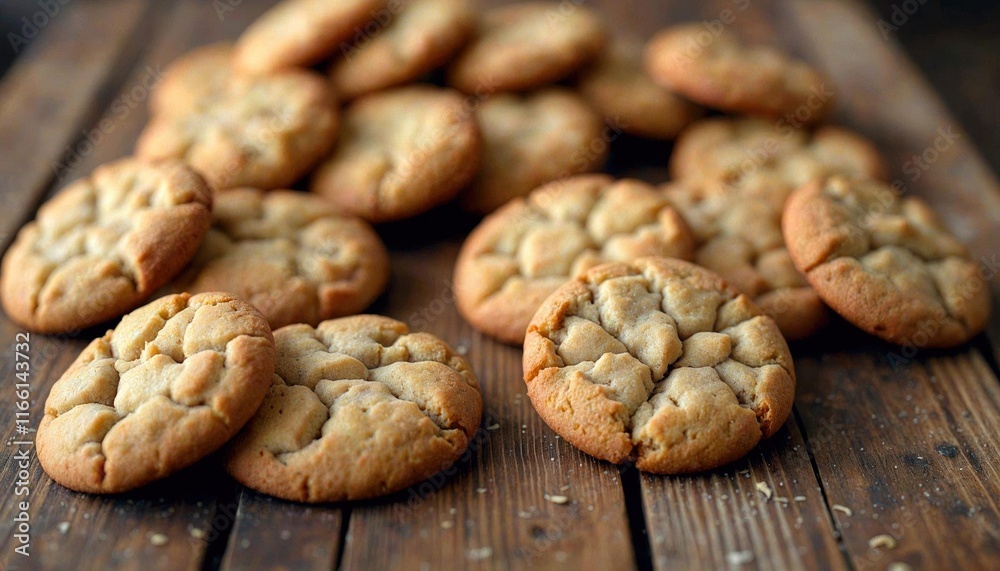 Rustic Table with Freshly Baked Cookies Rustic Table with Freshly Baked Cookies