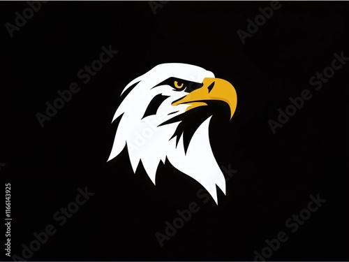 Bold eagle logo against a dark background emphasizes strength and majesty in design photo