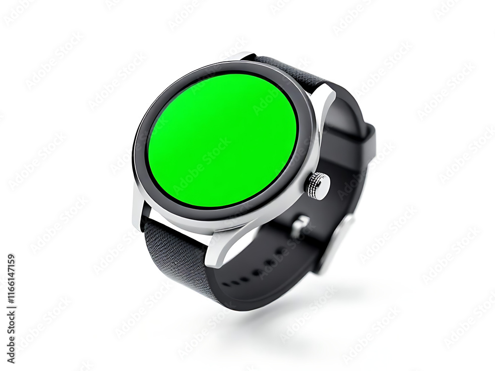 Obraz premium a green screen smart watch in a white background
