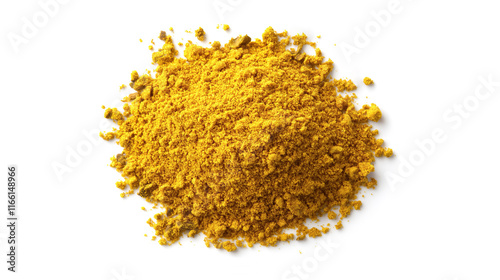 Fototapeta Naklejka Na Ścianę i Meble -  top view on one single ground chicken curry mix powder pile heap isolated on white background