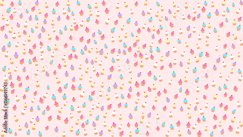 Cute pink background with muffins.