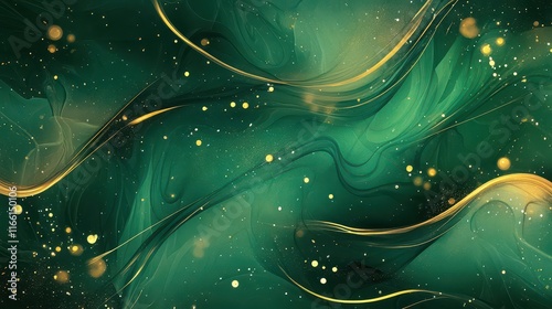 elegant abstract gradient with organic flowing elements in jade