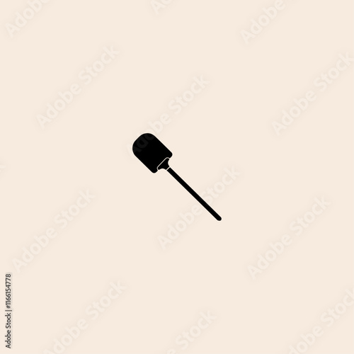Outline silhouette pizza peel icon flat vector design.